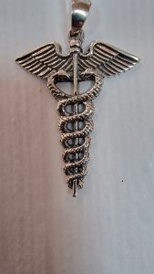 Colgante Caduceo, plata de ley 925