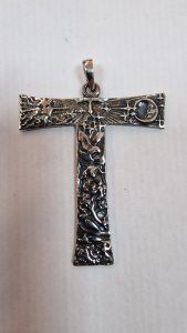 Colgante Cruz del Tau, plata de ley 925