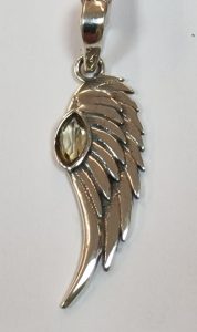 Colgante de Ala con Citrino en plata de ley 925