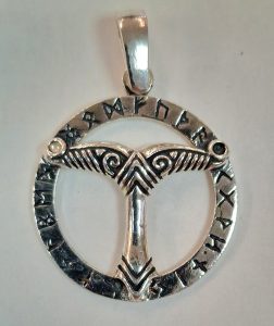 Colgante vikingo con Runas, en plata de ley 925