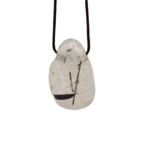 Colgante Mineral de Cuarzo Turmalinado