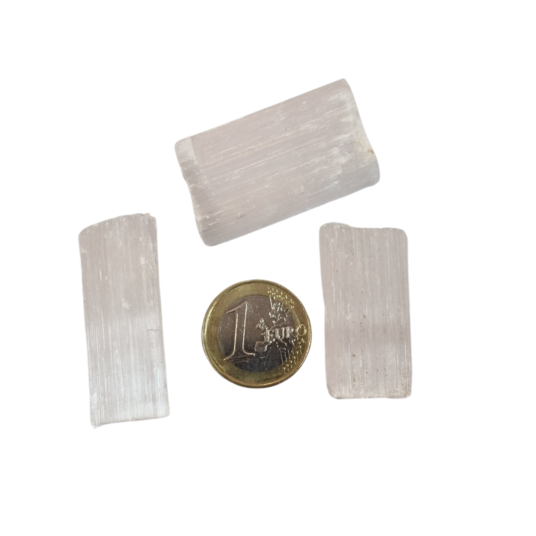 Selenita, mineral en bruto.