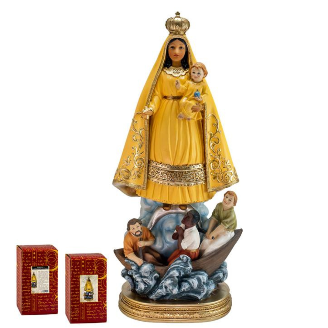Virgen de la Caridad del Cobre , manto amarillo. 13 cm / 20 cm / 30cm / 40 cm - Imagen 5