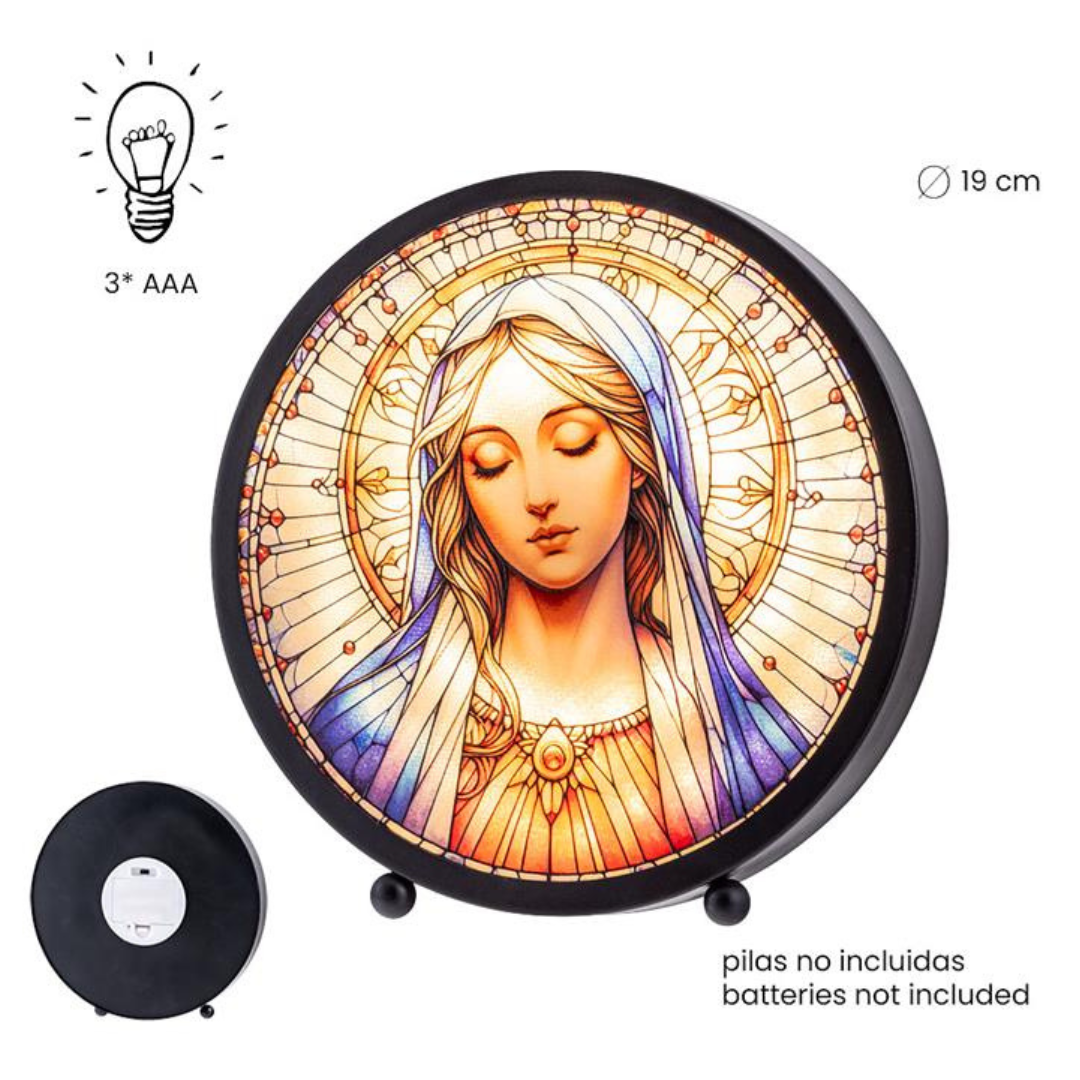 Virgen con Luz - 15 cm