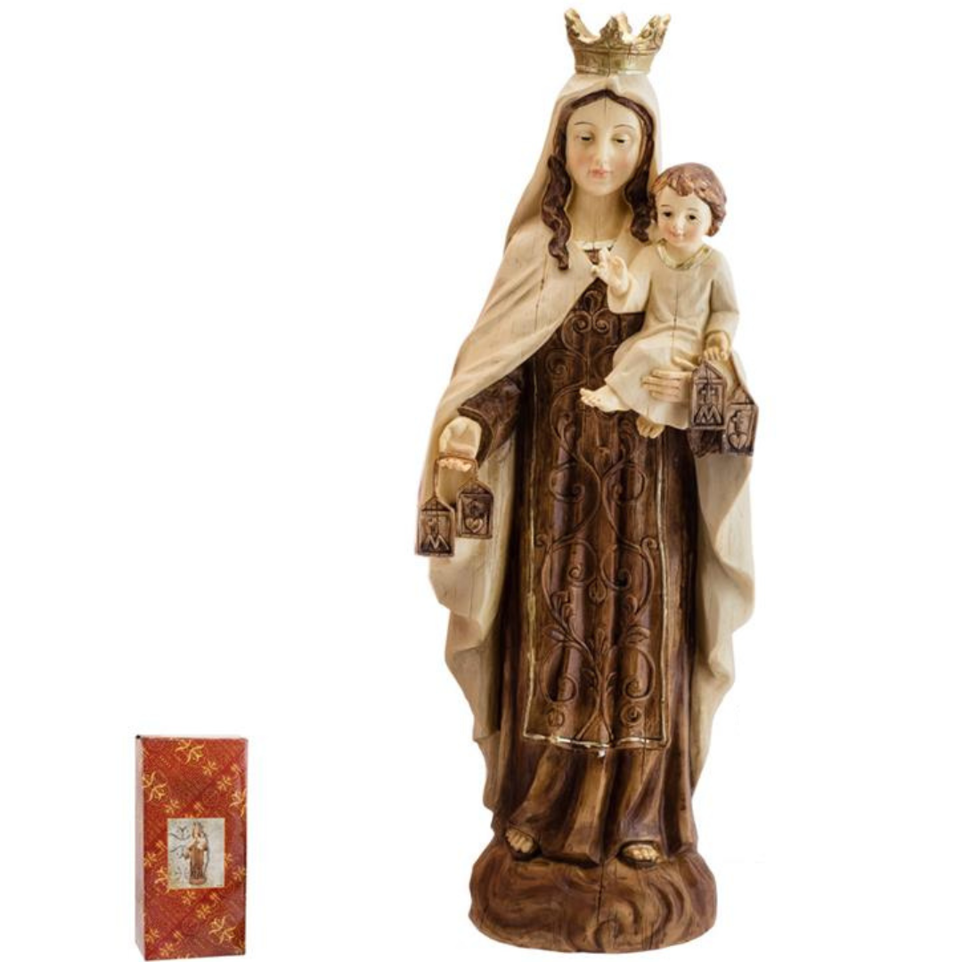 Virgen del Carmen Madera vieja - 12 cm / 20 cm / 30 cm / 40 cm - Imagen 2