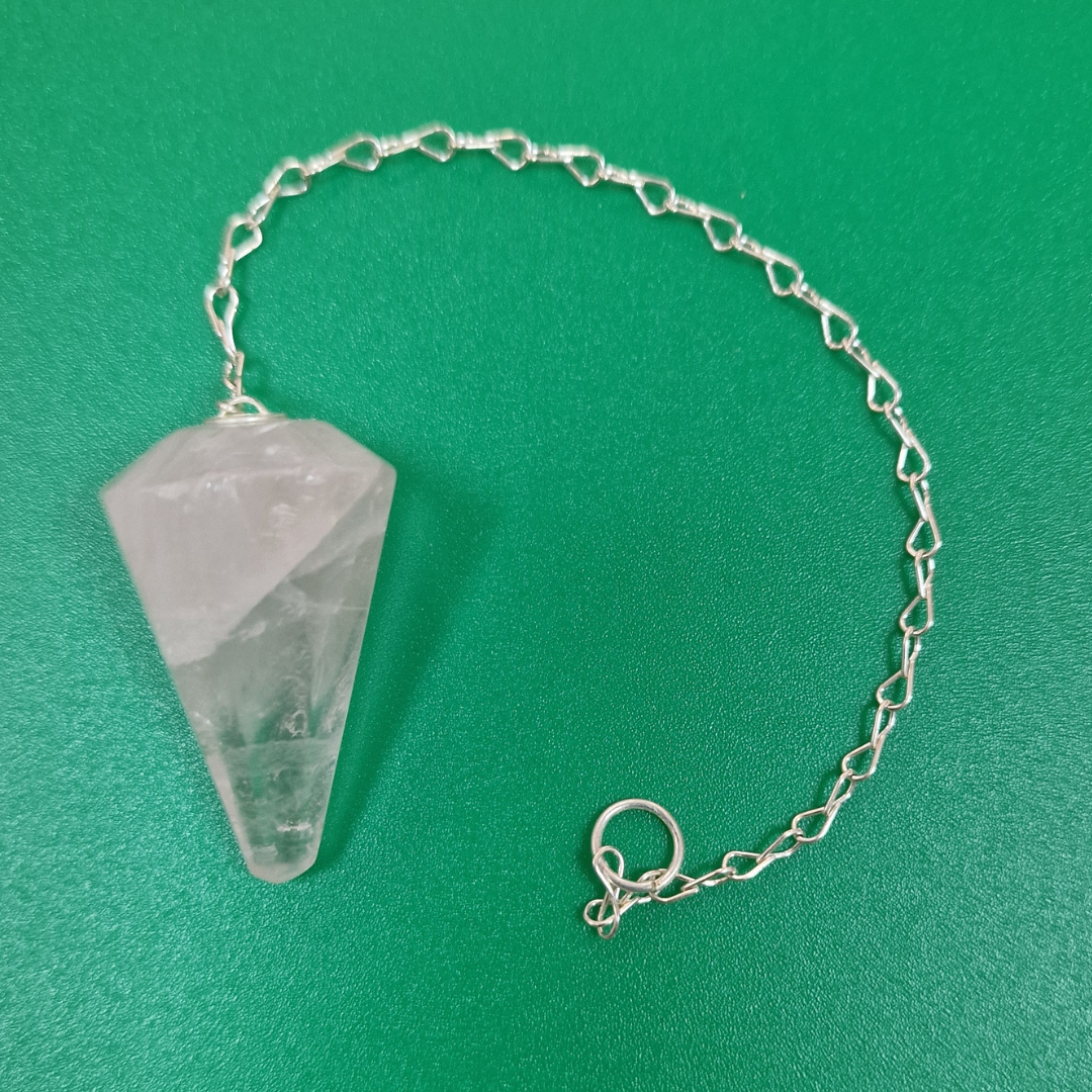 Péndulo Mineral de Cuarzo Rosa