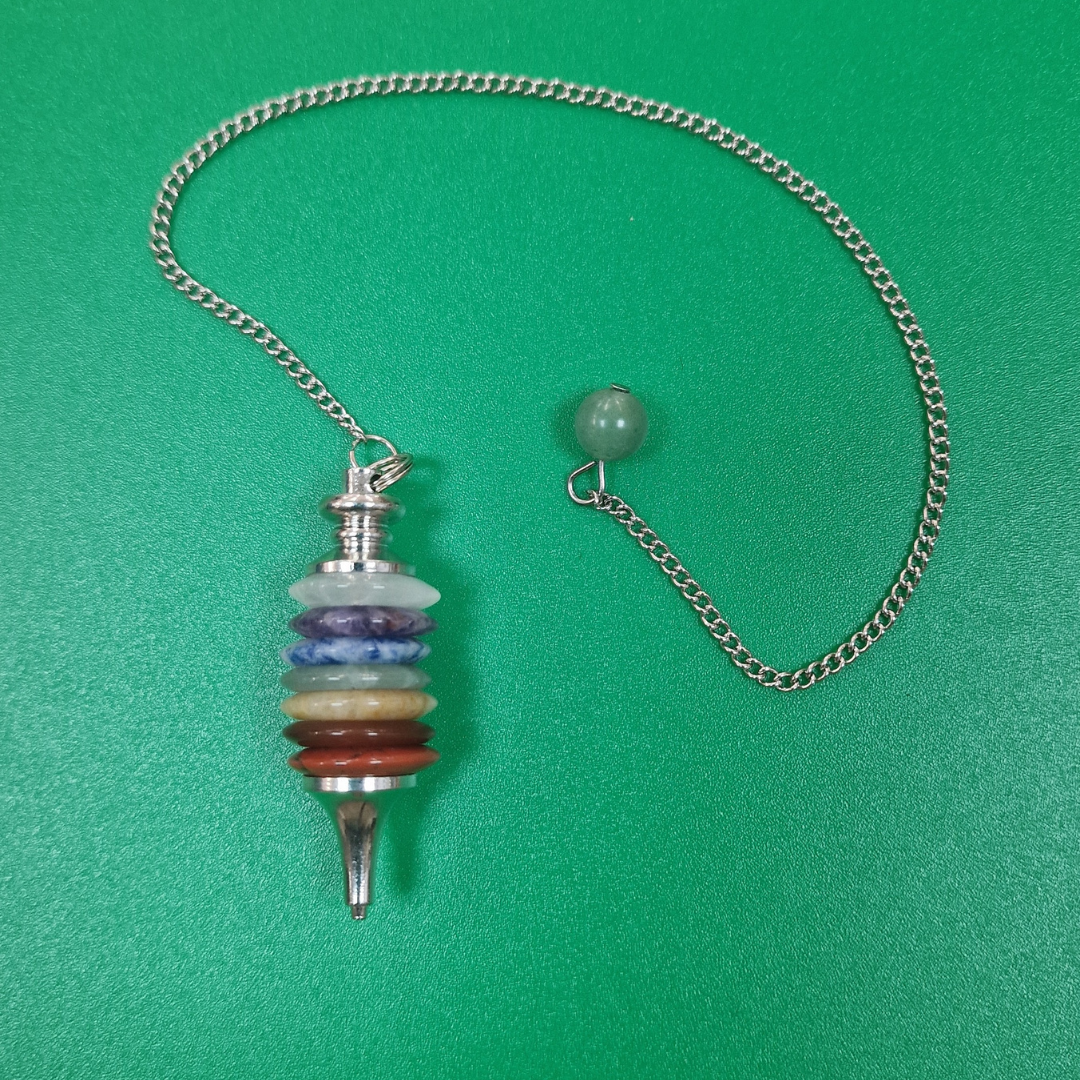 Péndulo de Mineral y Metal 7 Chakras
